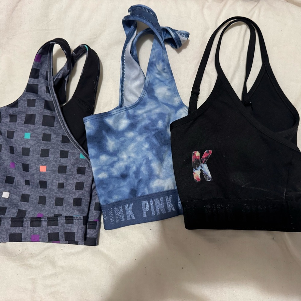 PINK Victoria's Secret Black, Blue, and Multicolor Bras